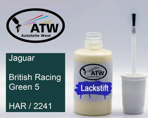 Jaguar, British Racing Green 5, HAR / 2241: 20ml Lackstift, von ATW Autoteile West.